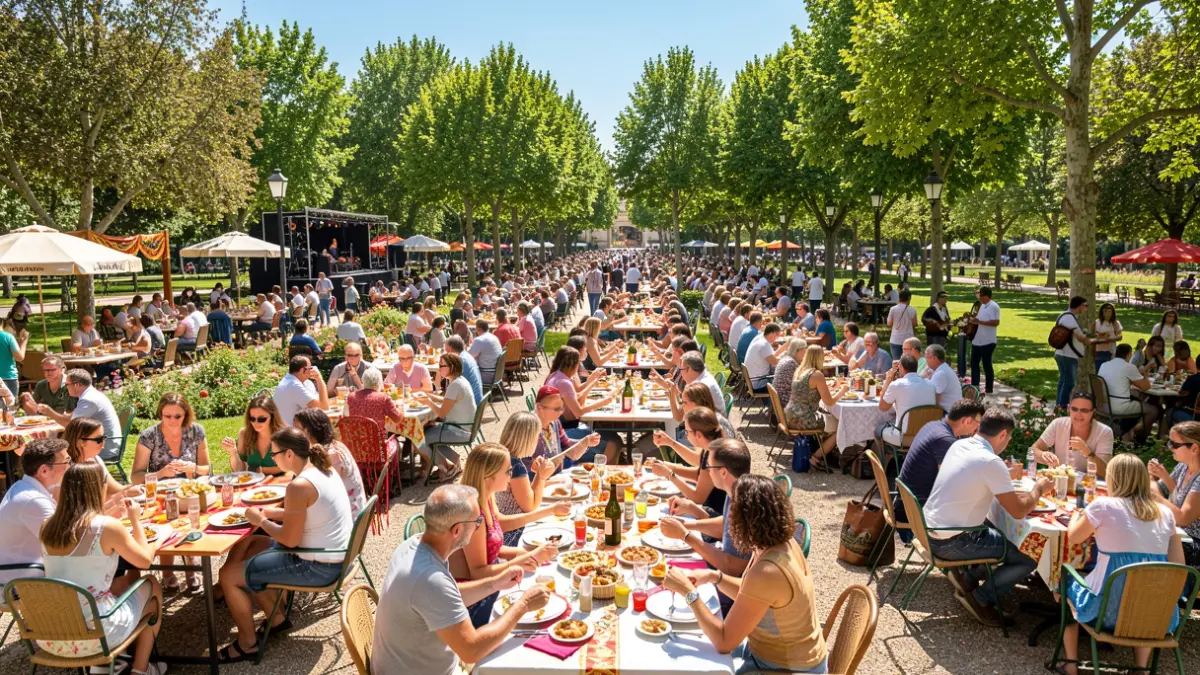 Generic image of a large event in a park with a festive atmosphere.