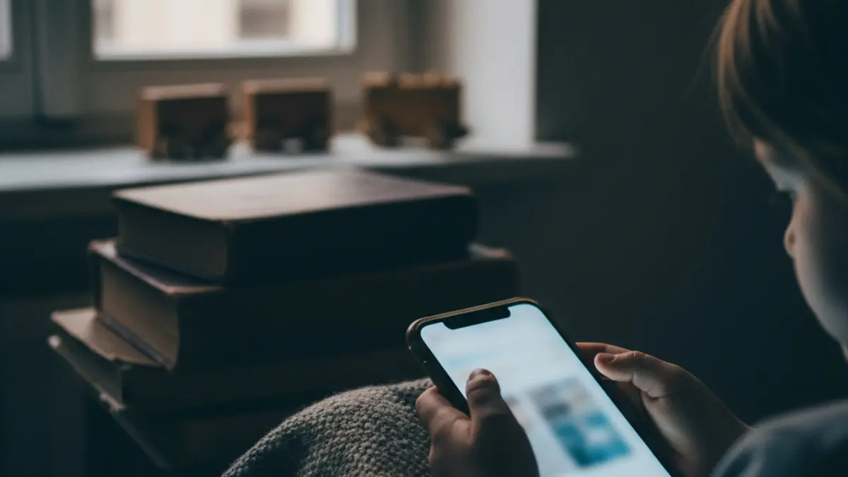 Generic image of children's hands using a mobile phone with social media, symbolizing minors' use of digital platforms.