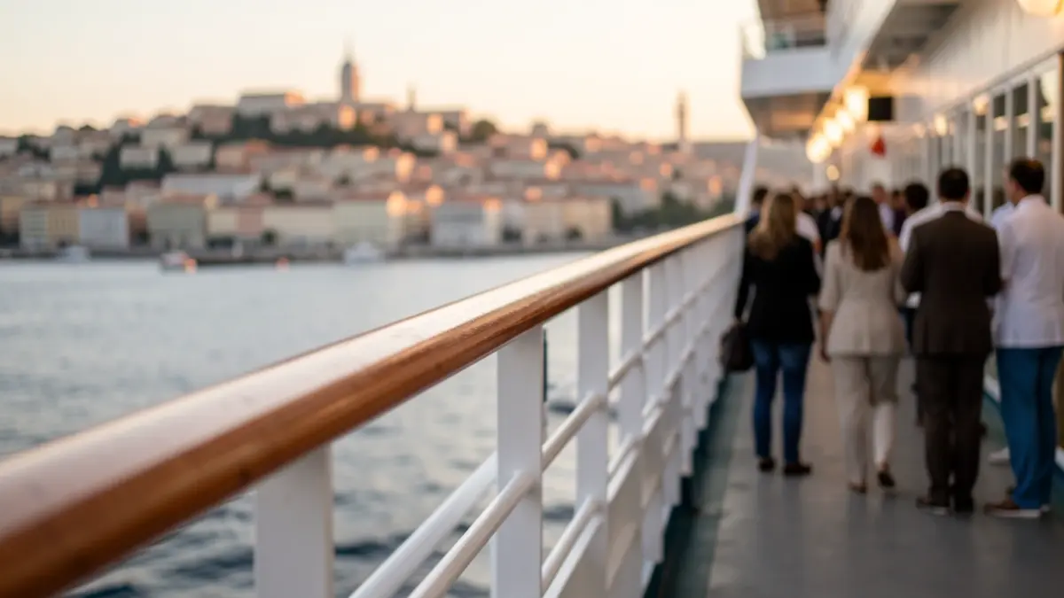 Imatge genèrica d'un creuer al port amb la ciutat al fons.