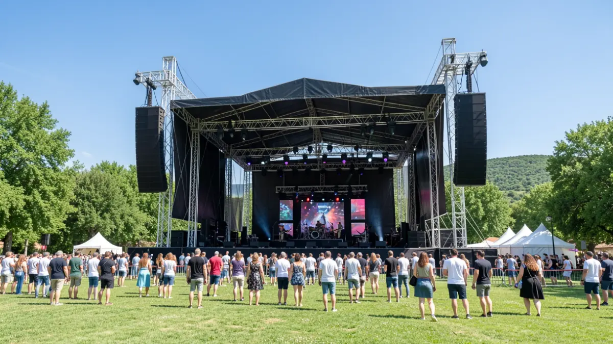 Image of the Bigsound festival venue in an open green environment.