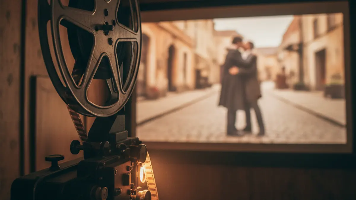 Imatge genèrica d'un projector de cine amb una pel·lícula clàssica.