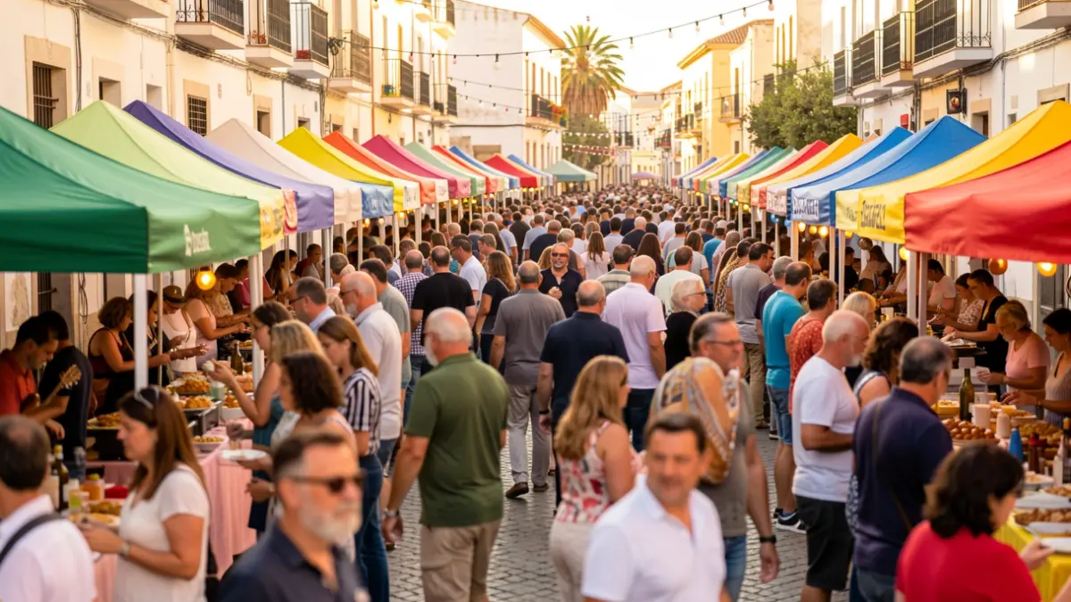 Generic image of a street festival with people enjoying food and music.