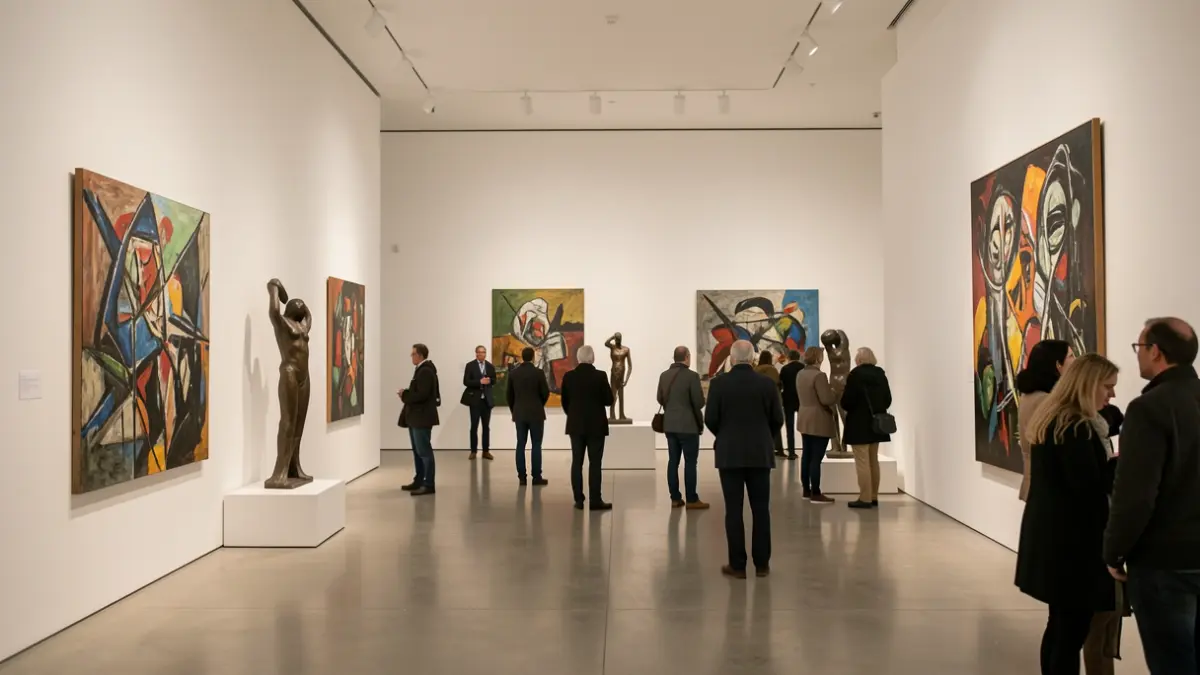 Generic image of a contemporary art museum with exhibitions.