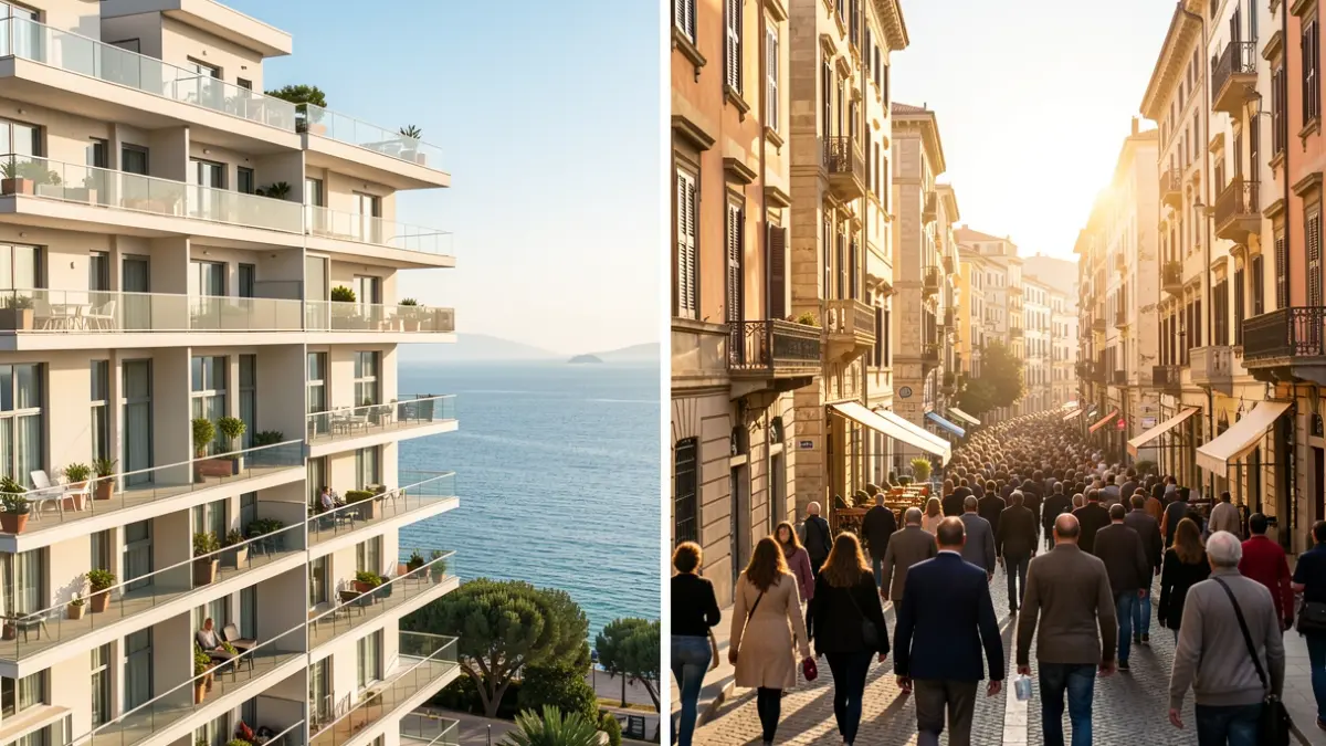 Generic image of the real estate market duality between a coastal area and an urban area.