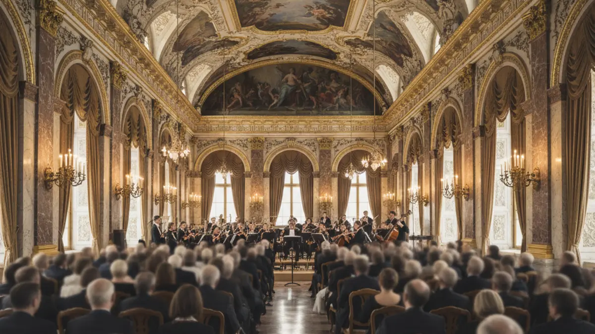 Imagen del interior del Palacio del Marqués de Dos Aguas durante un recital de música clásica.