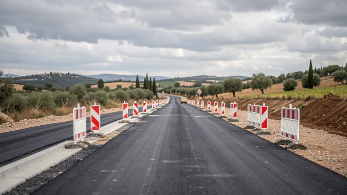 Imatge genèrica d'obres en una carretera a la Comunitat Valenciana.