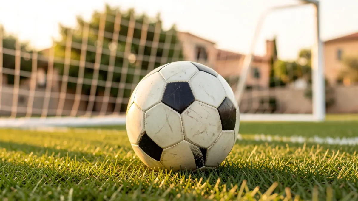Imatge genèrica d'una pilota de futbol en un camp.