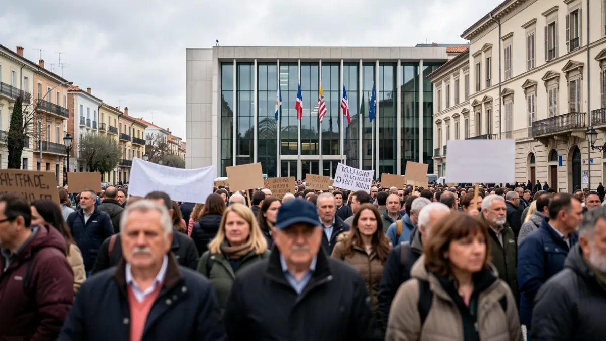 Imatge genèrica de manifestació davant una conselleria.