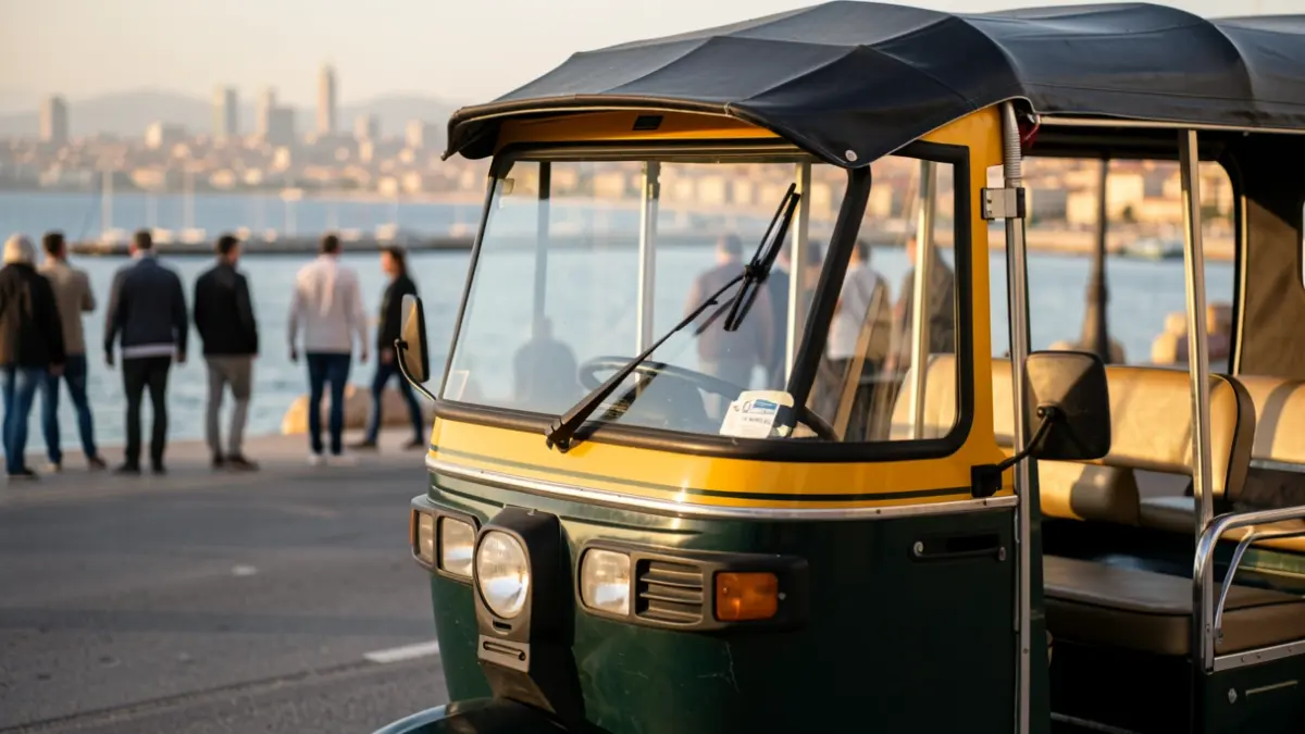 Image of a tuk-tuk driving in Alicante.