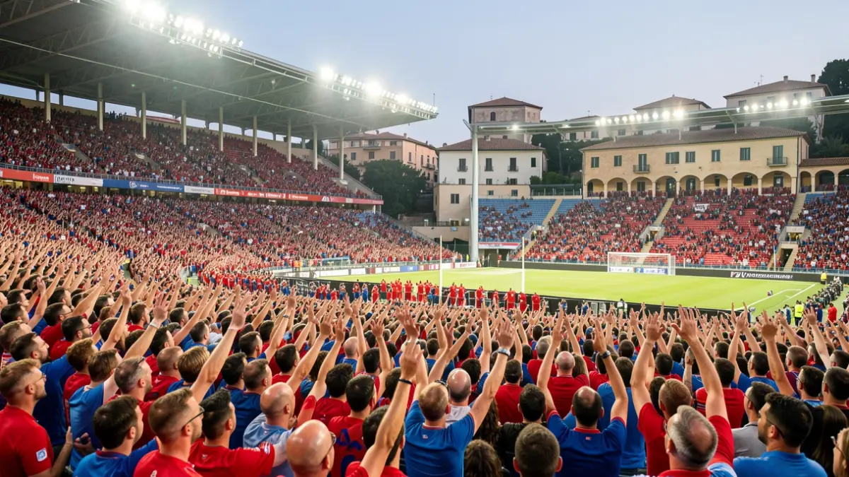 Imatge genèrica d'un estadi de futbol ple d'aficionats amb els colors del club.