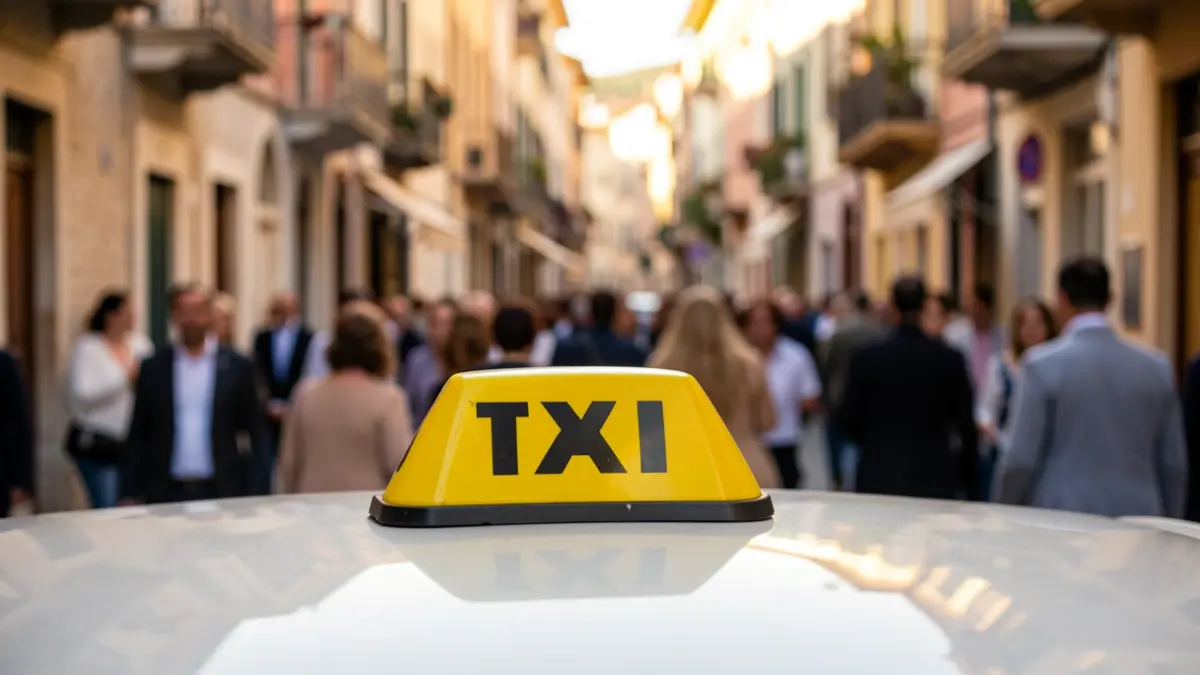 Imagen genérica de un letrero de taxi en un entorno urbano.