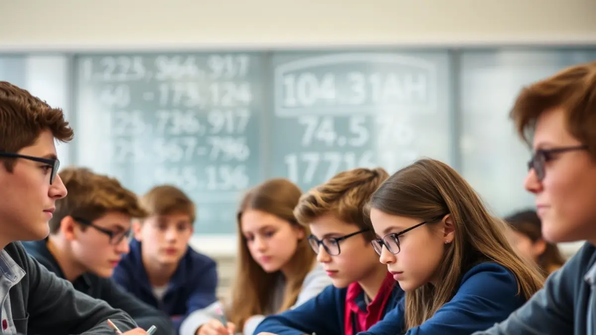 Generic image of students focused on a mental math competition.