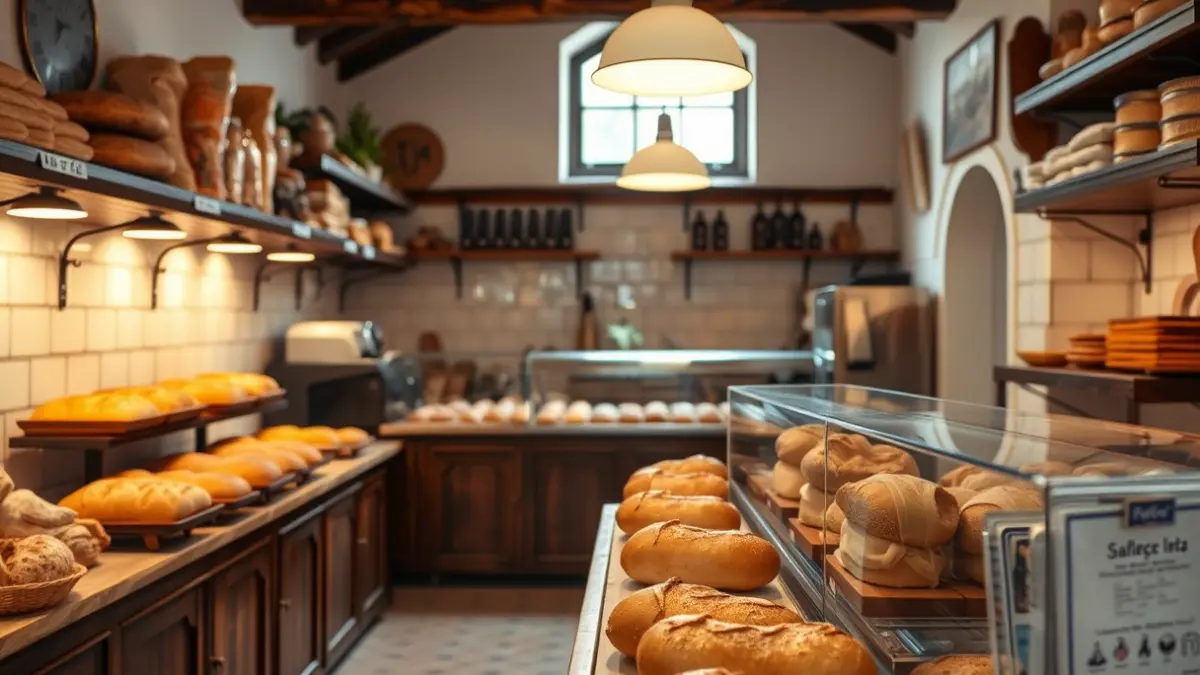Imagen genérica de una panadería tradicional con pan y bollería recién hechos.