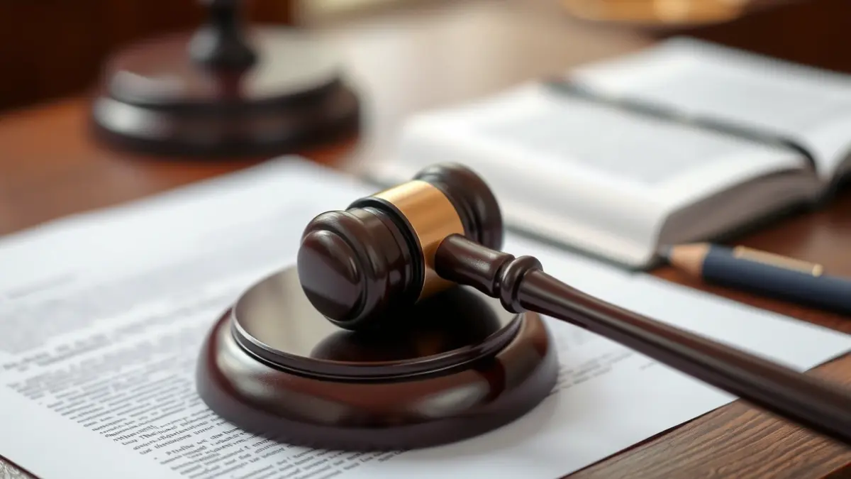 Generic image of a judge's gavel on legal documents, symbolizing a judicial decision.