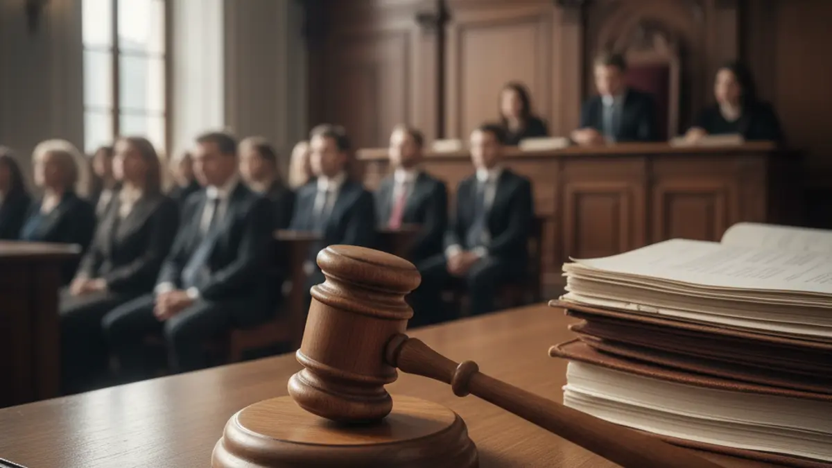 Generic image of a judge's gavel on a wooden desk in a courtroom.