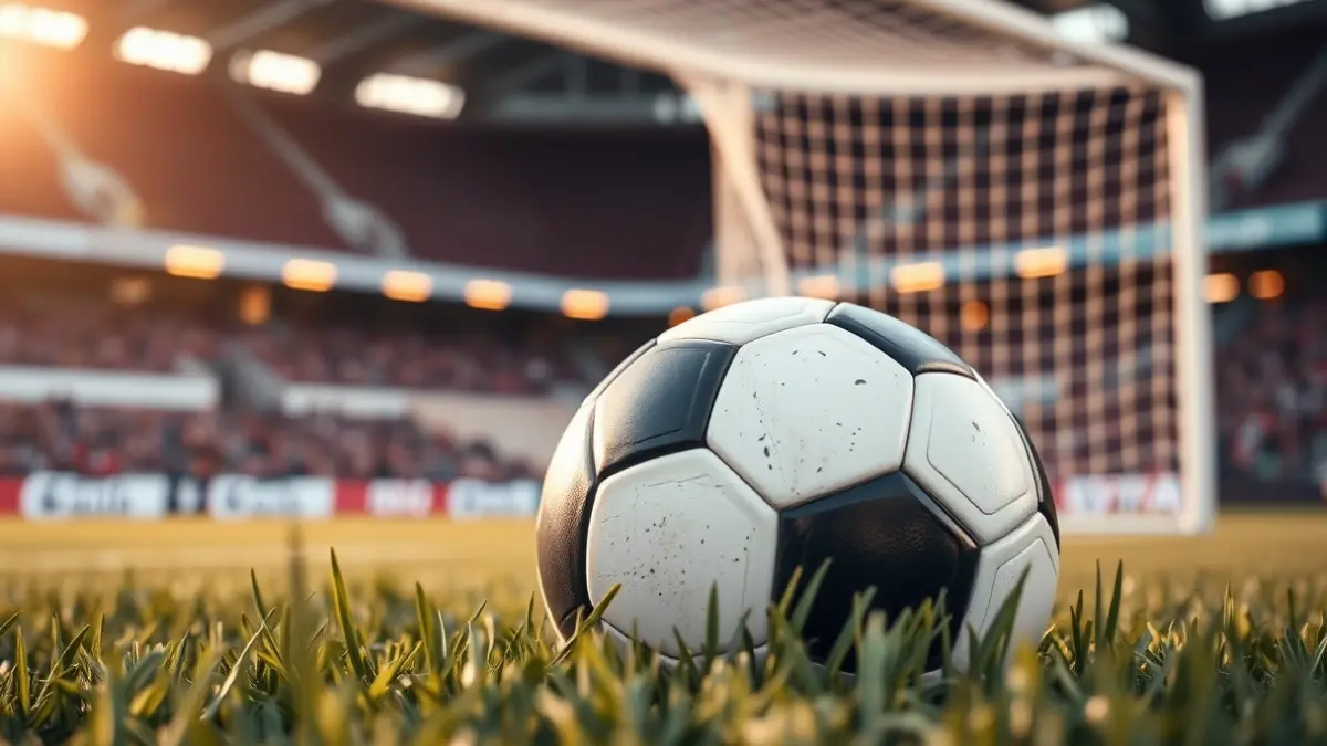 Imagen genérica de un balón de fútbol en el césped de un estadio.
