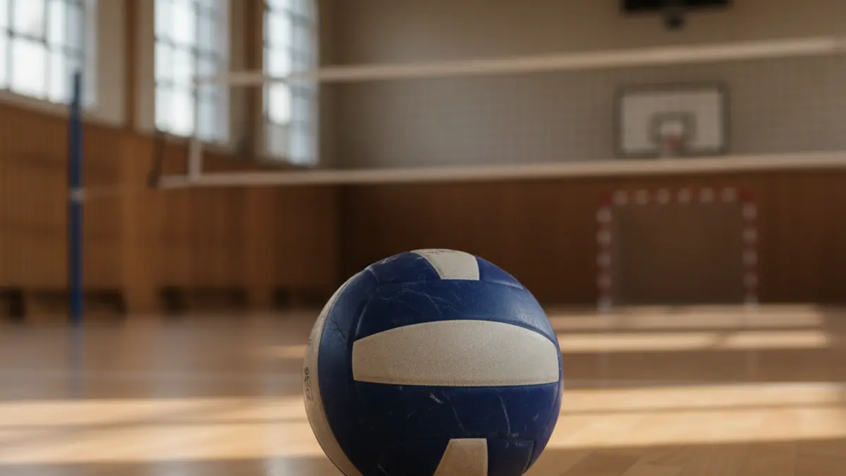 Imatge genèrica d'una pilota de voleibol en una pista.