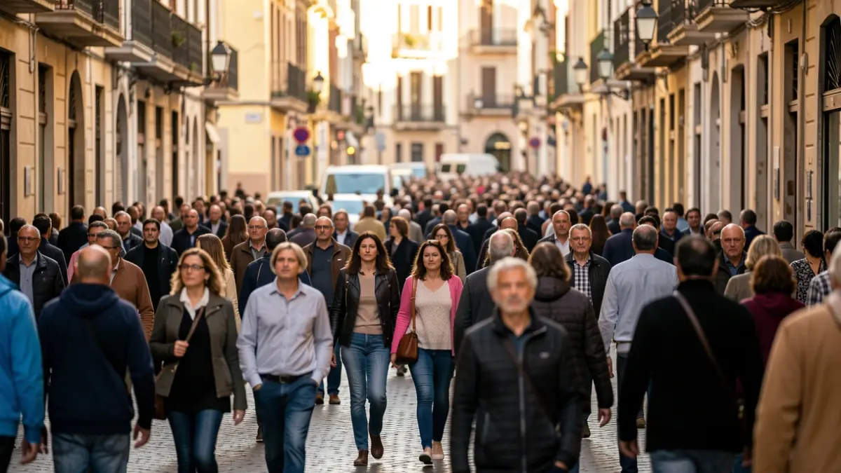 Imagen de la manifestación de docentes por las calles de Valencia.