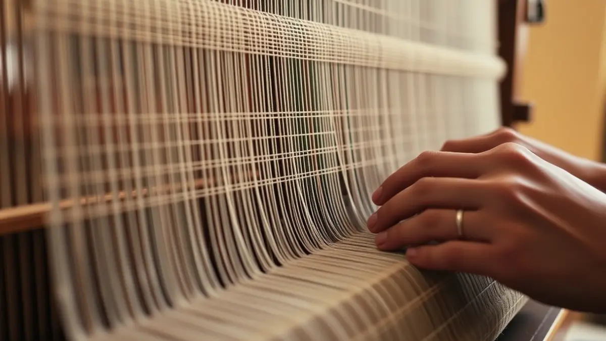 Image of a traditional Valencian loom weaving silk for espolines.