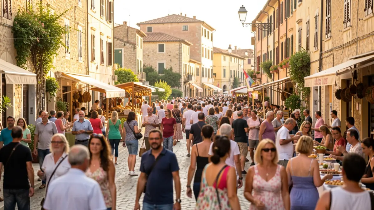 Generic image of a street cultural celebration in a Mediterranean city.