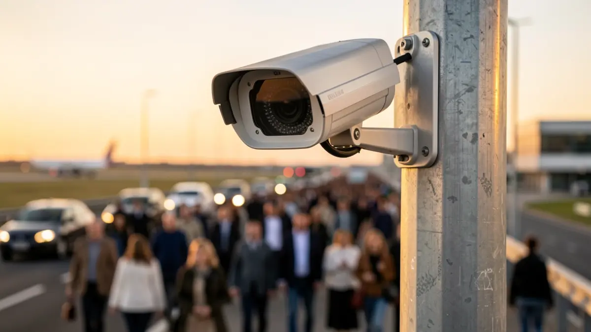 Imagen genérica de una cámara de vigilancia de tráfico en una carretera de acceso.