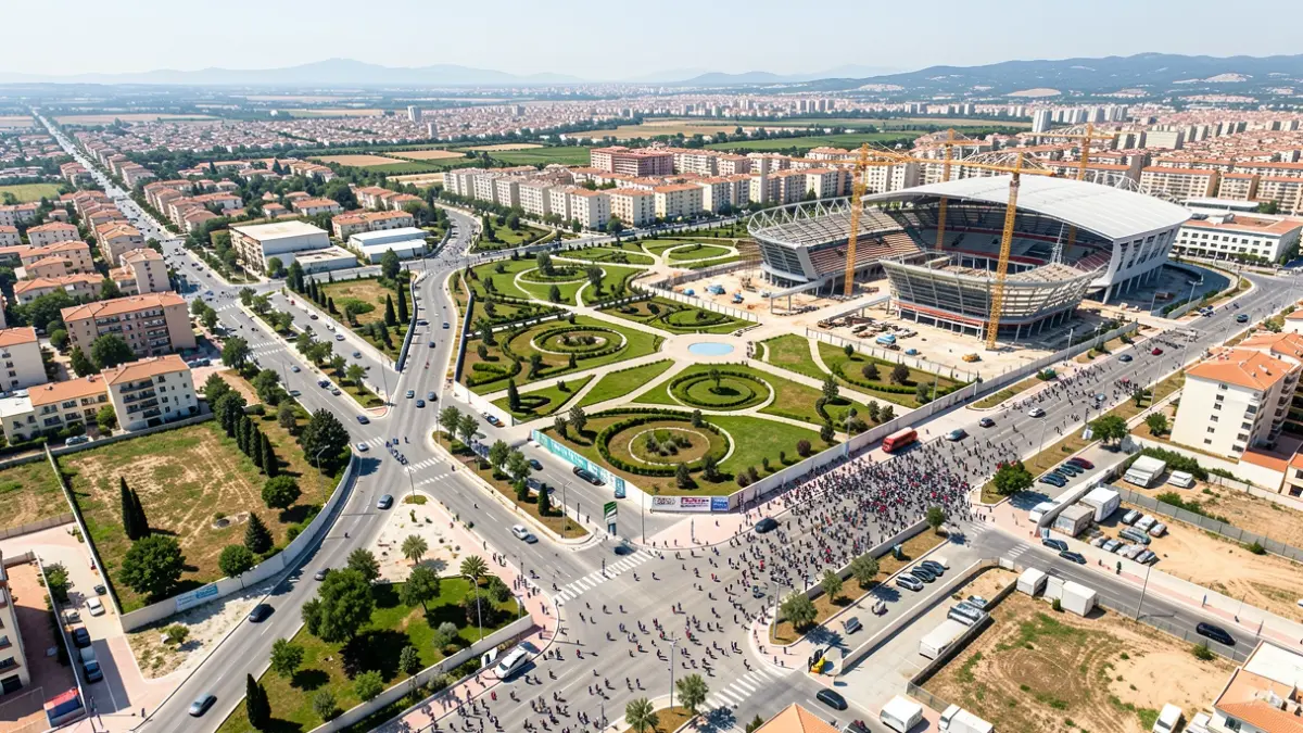 Imagen genérica de obras de urbanización en una ciudad mediterránea.