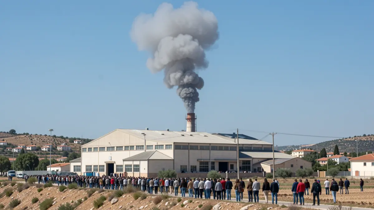 Imatge genèrica de fum d'un incendi industrial a Almoradí.