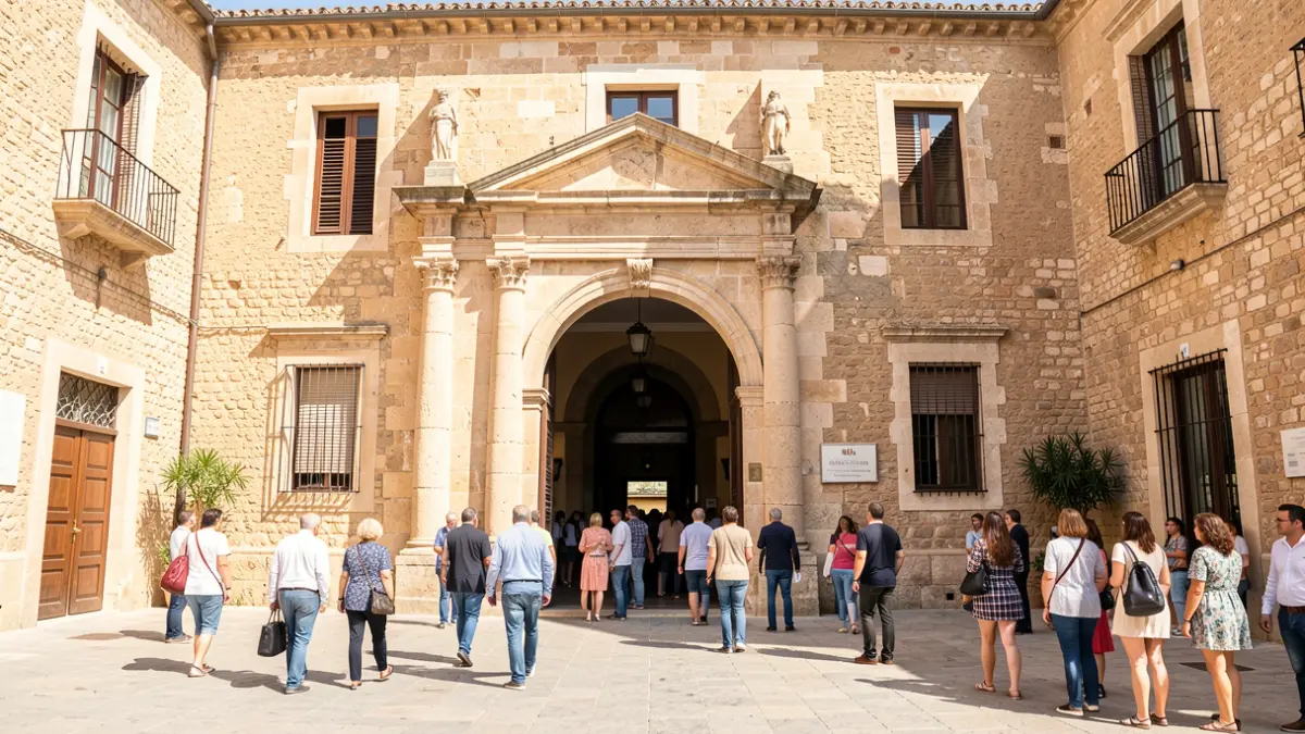 Imatge de l'entrada al Museu Arqueològic de Gandia (MAGa) durant el Dia Internacional dels Museus.