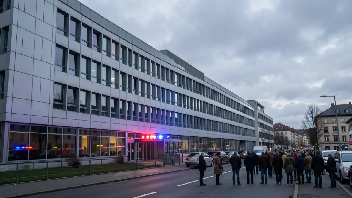 Imagen genérica de un hospital con luces de emergencia.