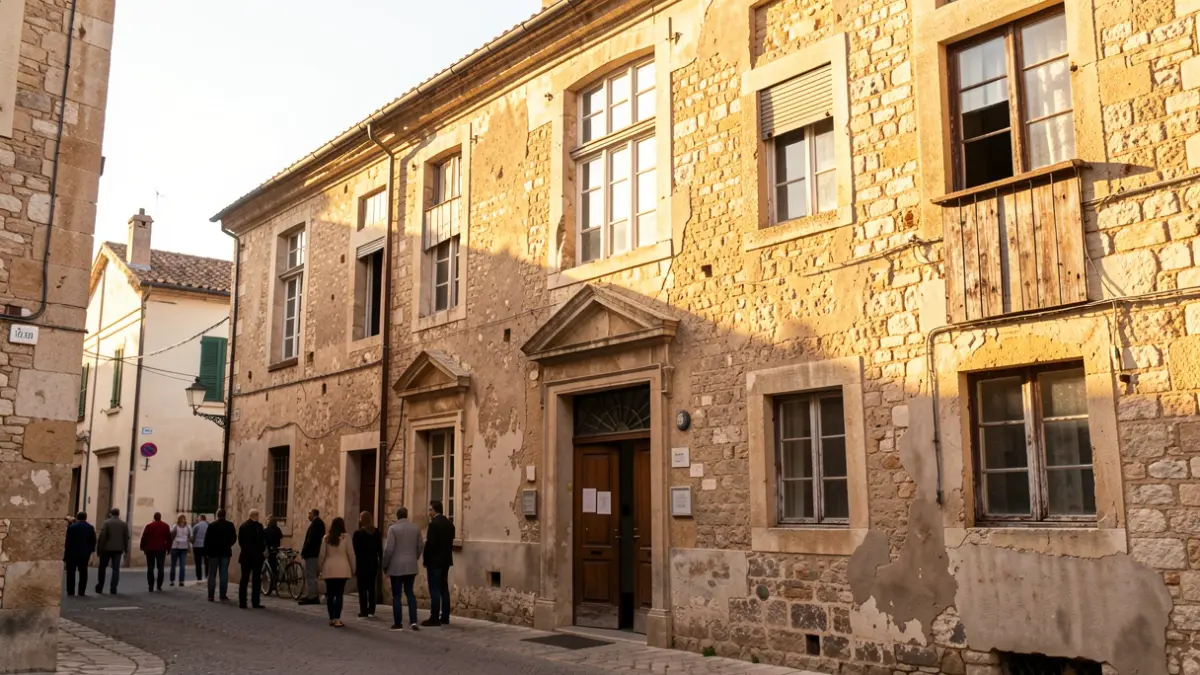 Imagen genérica de una fachada de un centro educativo con arquitectura mediterránea.