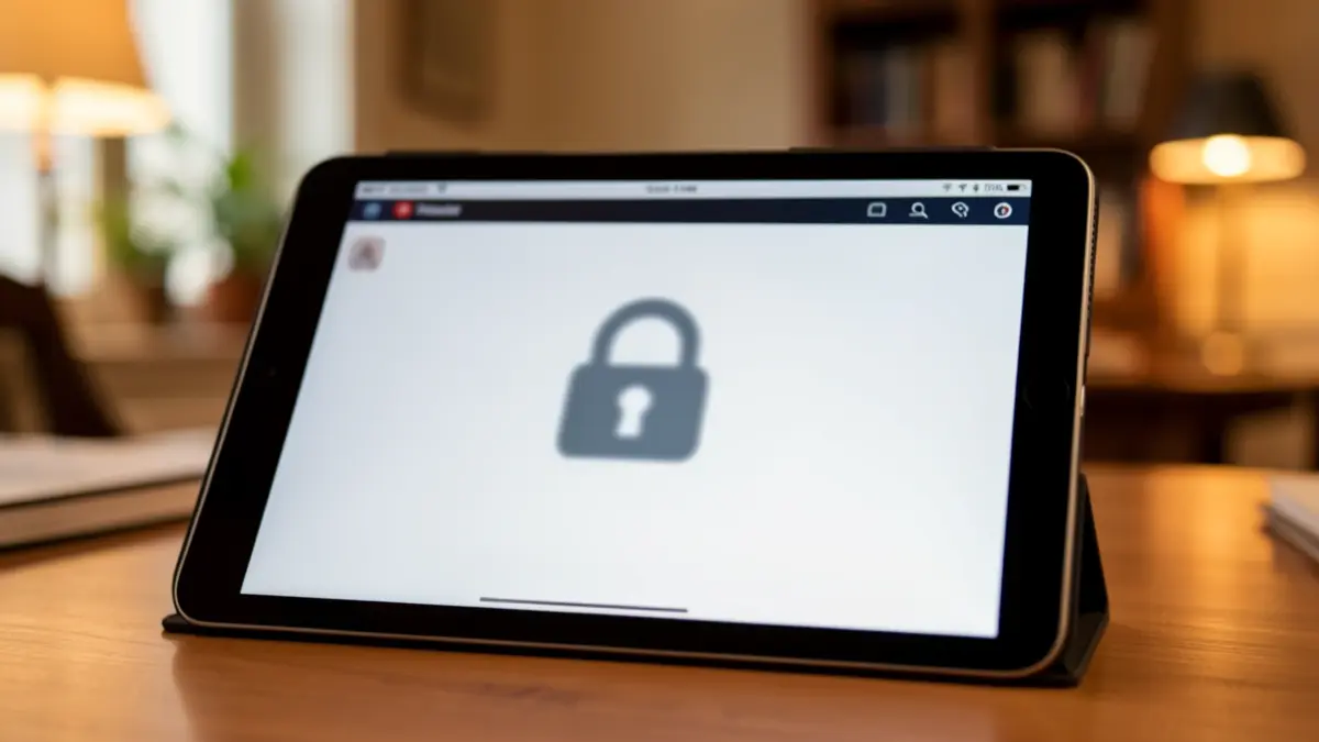 Imagen genérica de una tableta digital con una interfaz bancaria y un icono de seguridad.