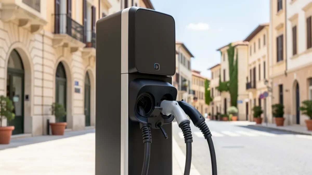 Imatge d'un punt de càrrega públic per a vehicles elèctrics a Foios.