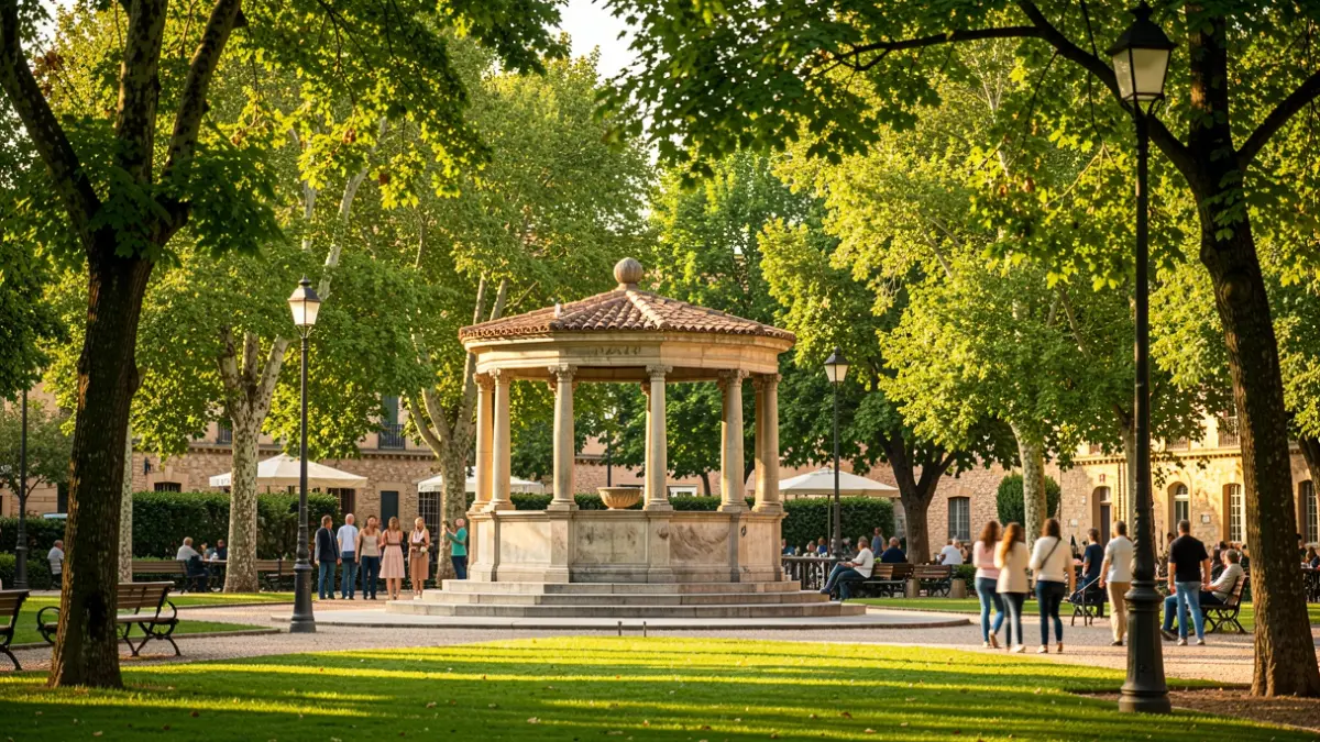 Imatge genèrica d'un parc urbà emblemàtic amb vegetació i elements arquitectònics.
