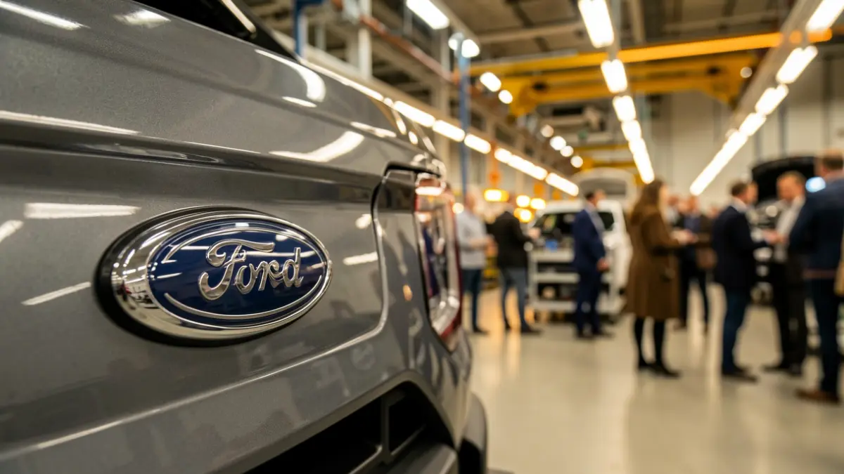 Imatge genèrica d'un emblema de Ford Bronco en una fàbrica.