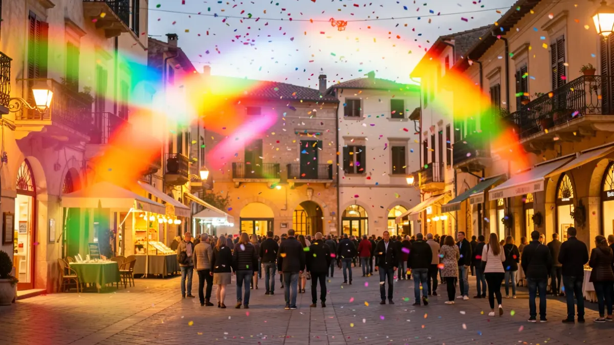 Imatge genèrica de celebració festiva amb llums de colors i ambient festiu.