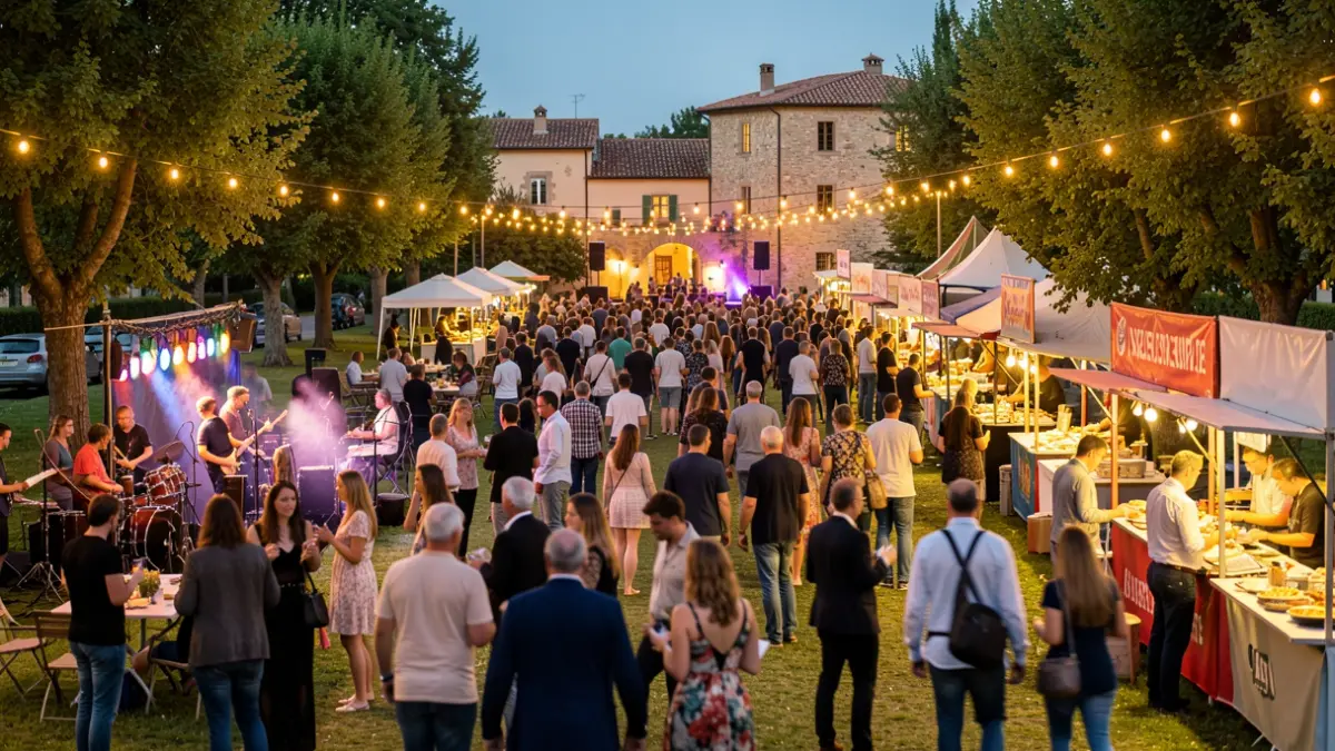 Generic image of an outdoor festival with music, food, and a festive atmosphere.