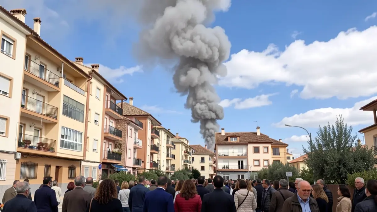 Generic image of smoke coming out of a residential building.