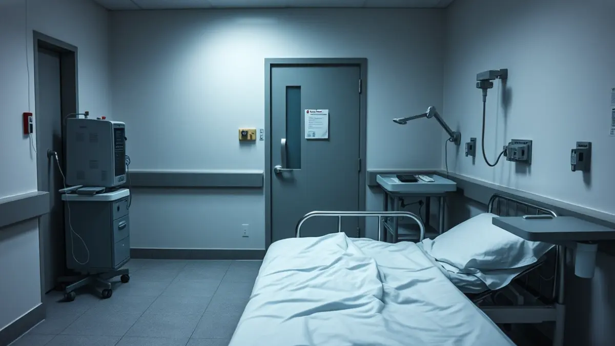 Imatge genèrica d'una habitació d'hospital amb equip mèdic, suggerint aïllament.