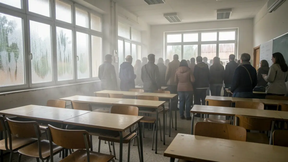 Imatge genèrica d'una aula amb temperatures extremes.