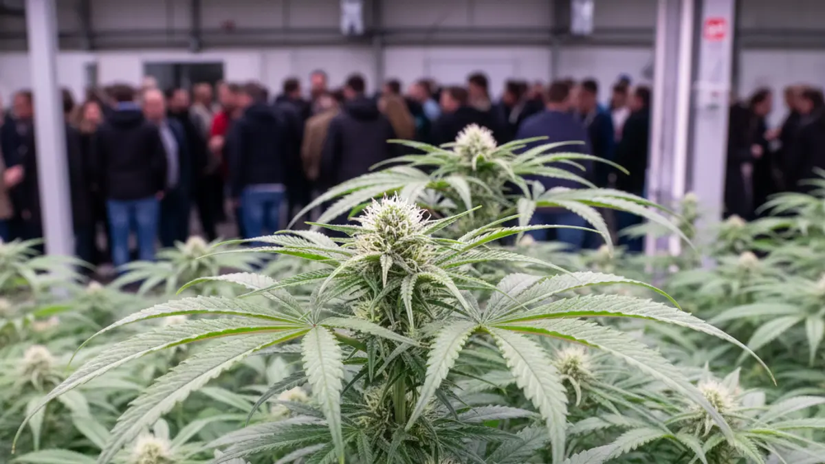 Generic image of cannabis plants in an indoor cultivation.