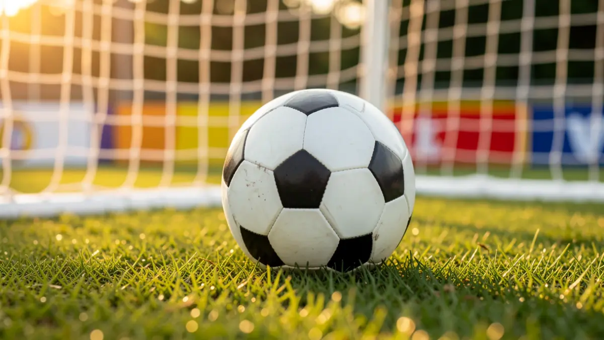 Generic image of a soccer ball on a field.