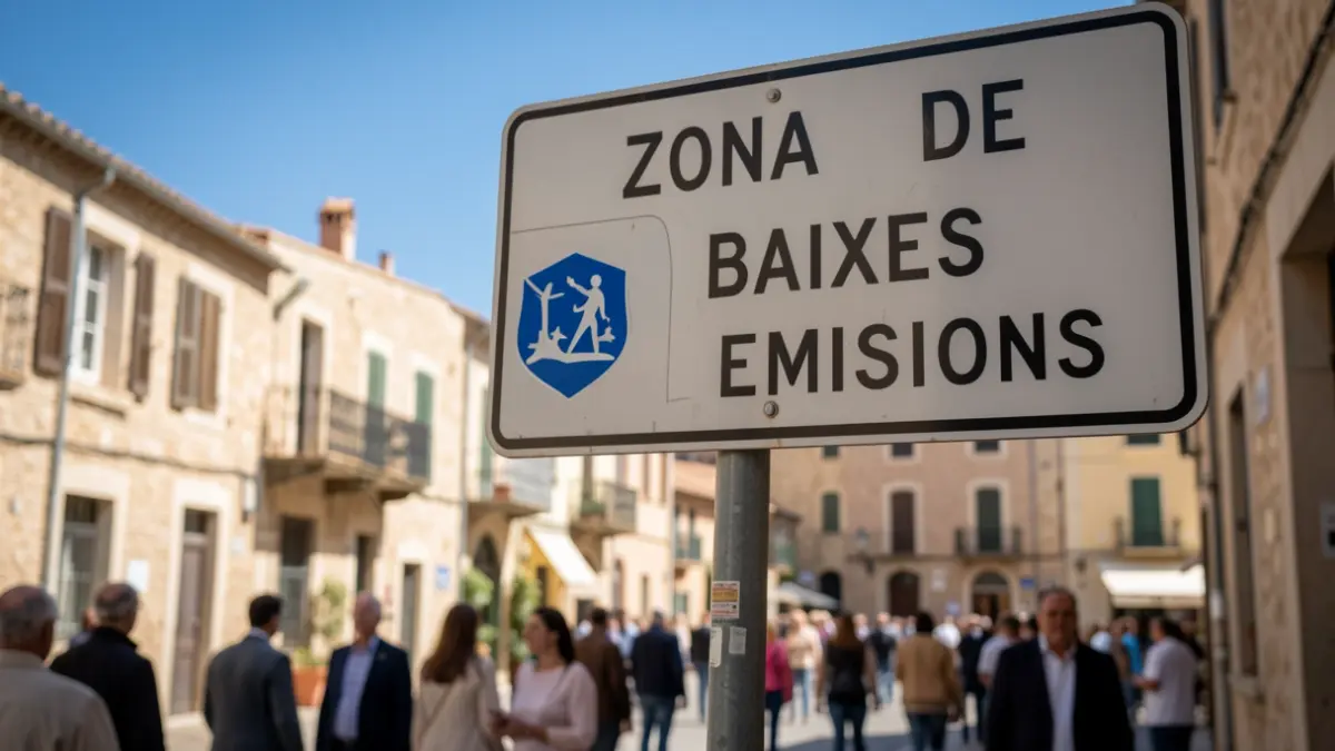 Senyal genèric de Zona de Baixes Emissions en un municipi mediterrani.