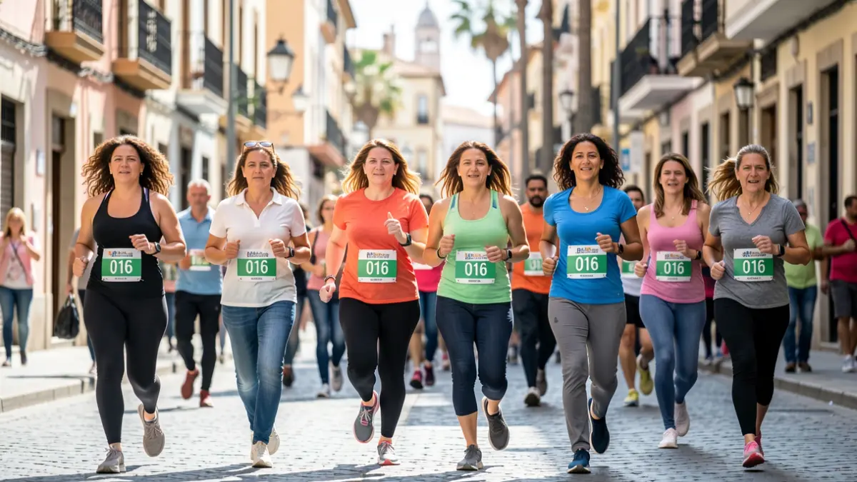 Imatge genèrica de dones participant en una carrera solidària a València.