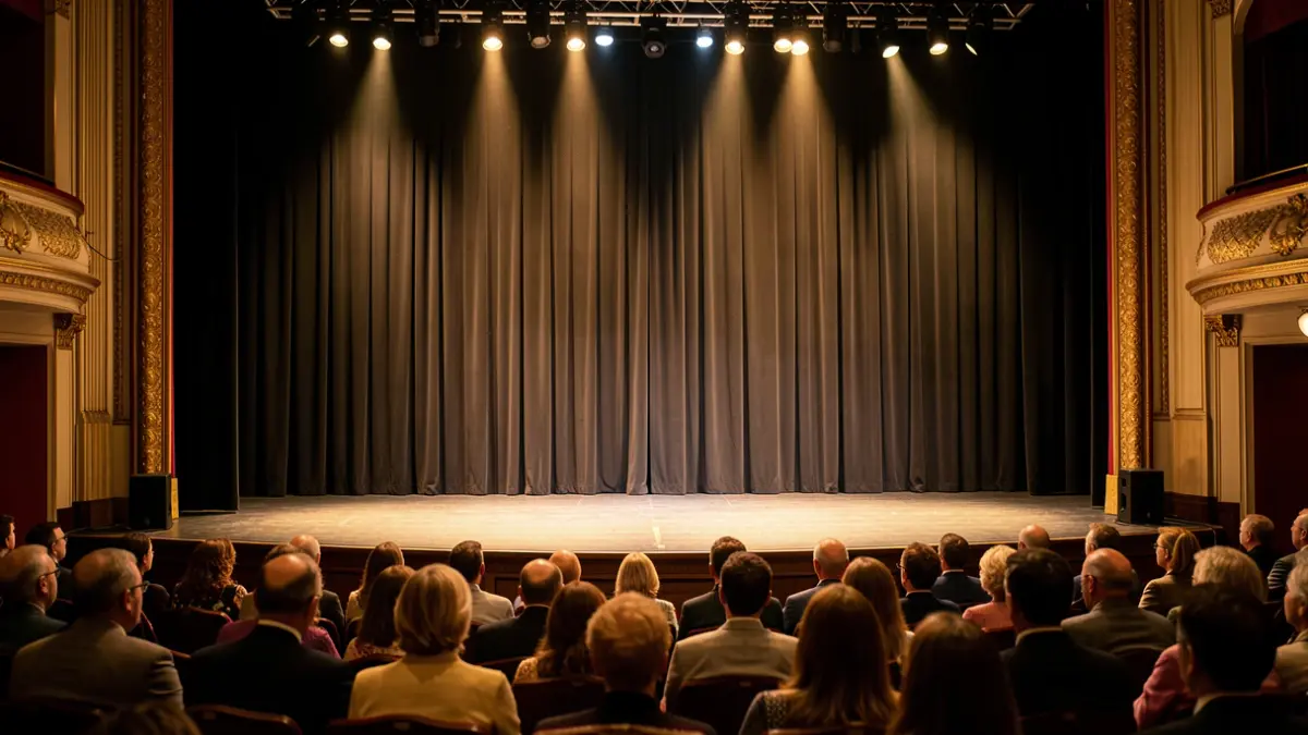 Imagen genérica de un escenario de teatro con luces.