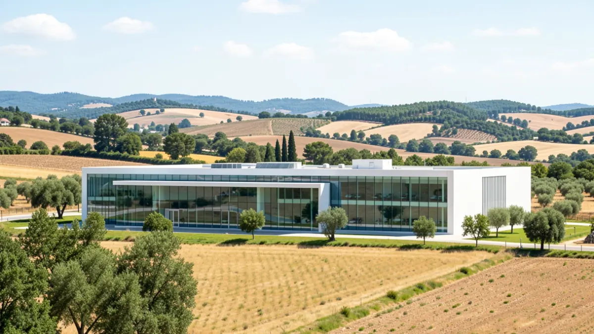 Generic image of a technological innovation center in a Valencian rural setting.