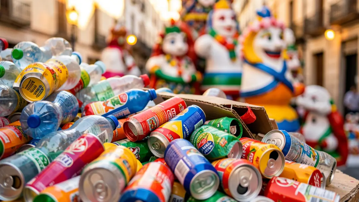 Imatge genèrica de materials reciclats utilitzats en una campanya festiva.