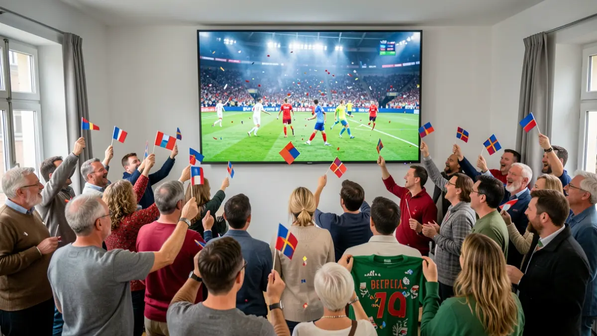 Imagen genérica de un grupo de personas celebrando un partido de fútbol.