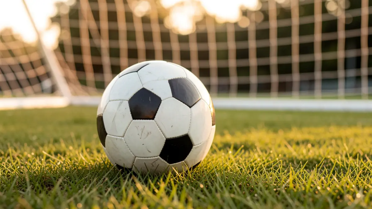 Generic image of a soccer ball on grass.