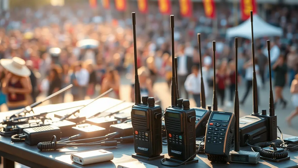 Imatge genèrica d'equipament de comunicacions d'emergència en un esdeveniment massiu.