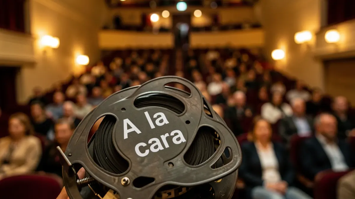 Imagen genérica de un rollo de película con el título 'A la cara'.